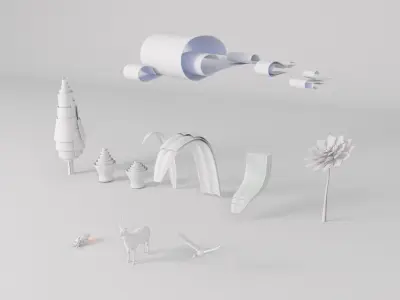 Stylized Nature Set 3D model