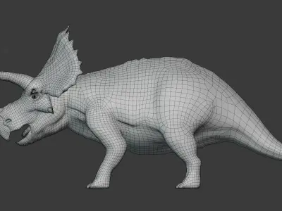 Triceratops model with rig Blender 3D model
