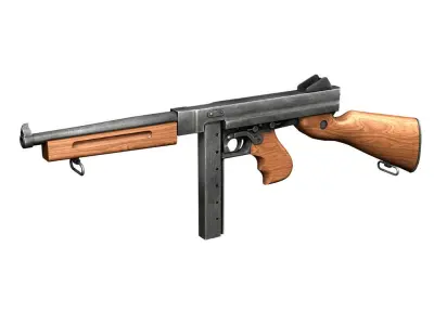 Thompson M1A1 Submachine Gun 3D model