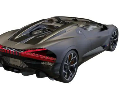 Bugatti W16 Mistral Low-poly 3D model