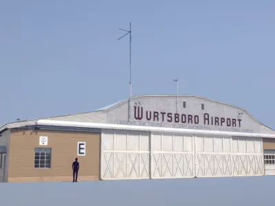 Wurtsboro Airport Hangar E Low-poly 3D model