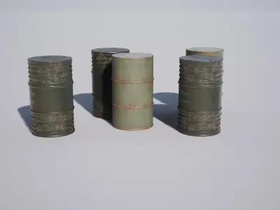 Barrel bundle Low-poly 3D model