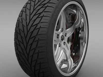 Savini Forged SV-19S Wheel and Tire 3D model