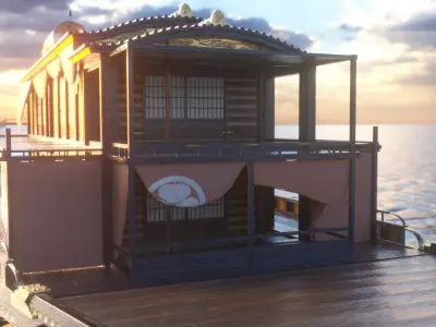 Japanese Medieval Ship - Gozabune model 3D model