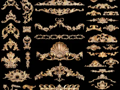 Collection of 40 classic carvings Part 1 3D model