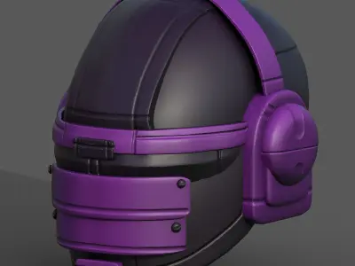 Helmet scifi military combat 3d model low poly Low-poly 3D model