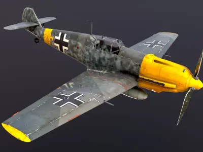 Fighter Germany Aircraft   bf109  Me-109 WWII World War II Nazi 3D model