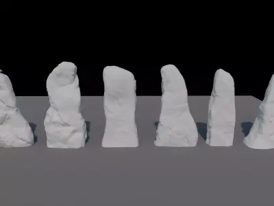 Monolith group of stones 3D model