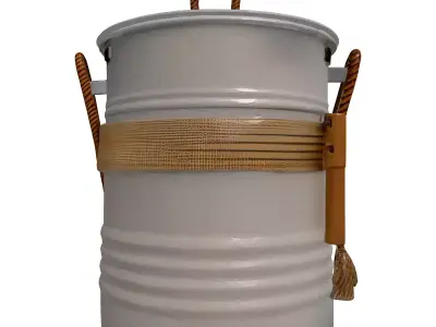 Rustic Metal Drum Smoker 3D model