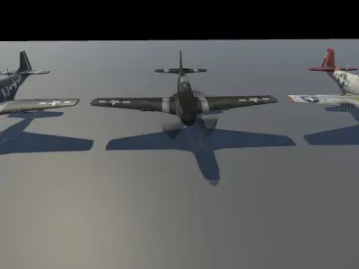 North american P-51 Mustang 3D FBX Model 3D model