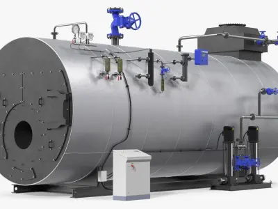 Industrial Horizontal Boiler 3D model