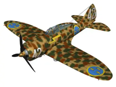 Reggiane Re2000 Falco 3D model