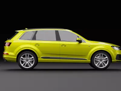 Audi Q7 Tfsi e Yellow Dark 3D model