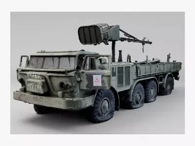 9T452 transporter-loader vehicle for Uragan Hurricane rockets 3D model