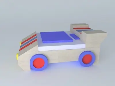 Kids racing car bed Free 3D model