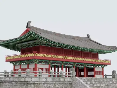 Traditional Korean Building 3D model