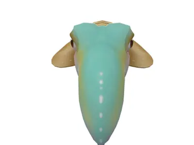 Common Cuttle Fish Cartoon Animated Low-poly 3D model