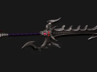 Fantasy sword PBR Low-poly 3D model