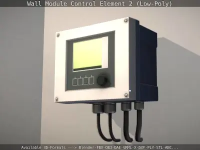 Wall Module Control Element 2 - Low-Poly Low-poly 3D model
