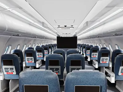 Airbus A380 interior 3D model -Welcome part of aircraft Low-poly 3D model