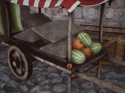 Ultimate Medieval Market 40 Variations Low-poly 3D model