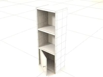 Shelves 3D Model tall bookcase with Free 3D model