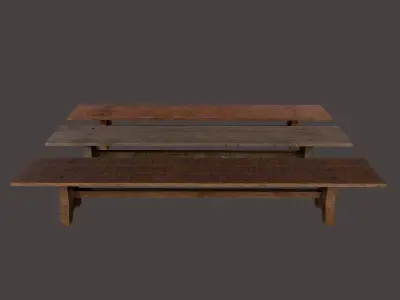 Wooden Bench Free low-poly 3D model get