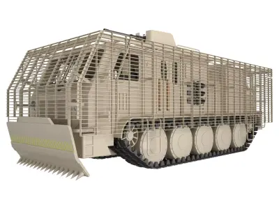 Military Truck Concept With Slat Armor 1 3D model