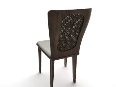 Chair Wood and Wicker  Free 3D model