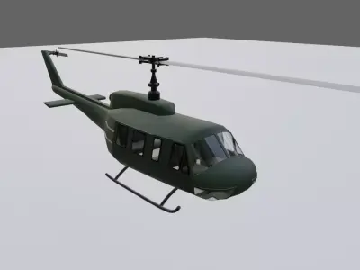 Helicopter - Chopper - Vietnam - Helicoptero Low-poly 3D model