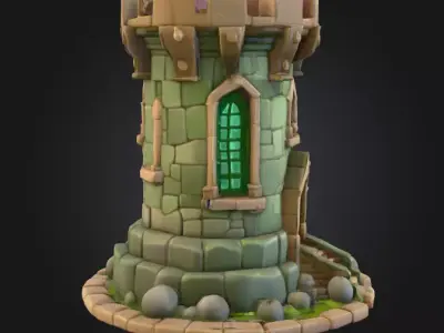  The magic Tower Free low-poly 3D model