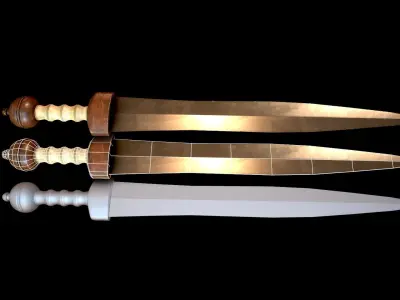 Mainz Gladius Roman Sword Low-poly 3D model