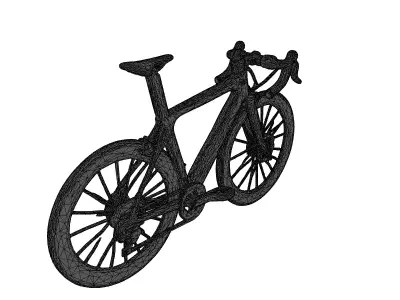 Carbon Fiber Bicycle Frame Red Scratches 3D model