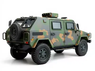 Camo Armored Vehicle model pack Low-poly 3D model