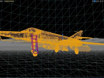 Rigged Super Etendard Fighter Low-poly 3D model