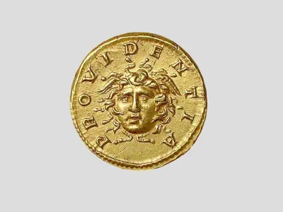 Roman Empire Gold Coin - Lucius Septimius Severus Low-poly 3D model