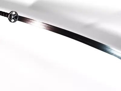 Katana with Sheath and Stand Low-poly 3D model