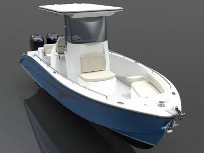 Center Console Fishing Boat 9M High Detail 3D model