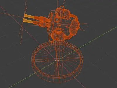 Turret Sci-Fi Low-poly 3D model