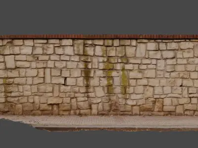 Stone wall and stone path scan  Free 3D model