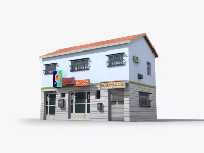 Japanese House x9 Low-poly 3D model