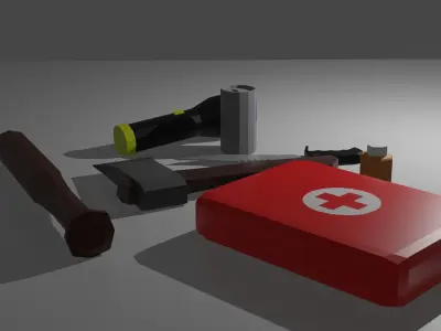 Game Ready Low Poly Survival Pack Low-poly 3D model
