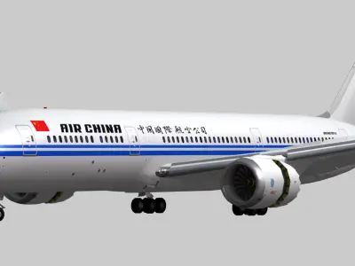 Boeing 787-9 Dreamliner Air China Low-poly 3D model