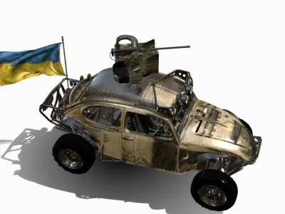 buggy 4x4 ucrania Low-poly 3D model