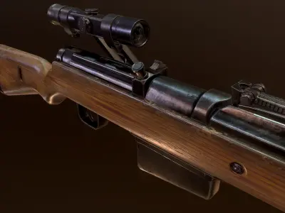 Snipe Gewehr 41 WW2 german Rifle witch scope PBR Low-poly 3D model