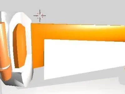 Jetpack orange and airplane Low-poly 3D model