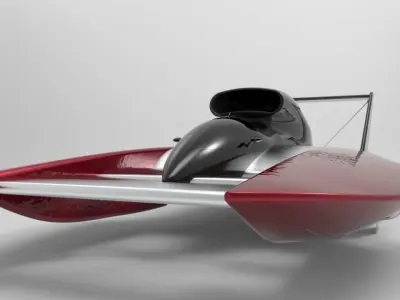 Hydroplane Boat Low-poly 3D model