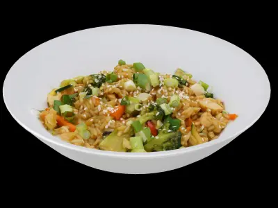 TERIYAKI CHICKEN RICE BOWL Low-poly 3D model