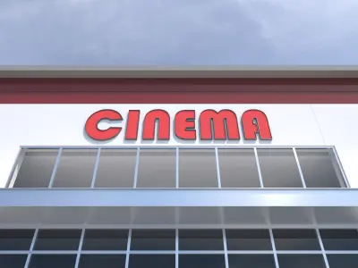 Commercial Building-013 Movie Theater- Low Poly 3D model