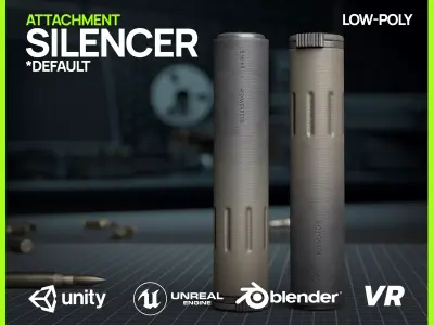 Silencer Ar15 - Sand Low-poly 3D model